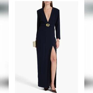 New Nicholas Kalissa Crepe Midnight Blue Gown/Dress 4 US NWOT